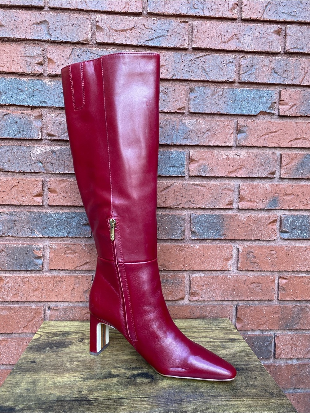 NWOT Sam Edelman Tall Burgundy Leather Knee-High Boots 7